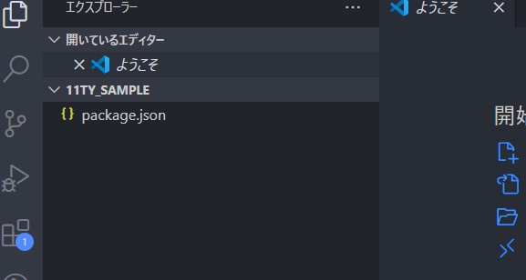 サイト制作フォルダの中に「package.json」というファイルができた